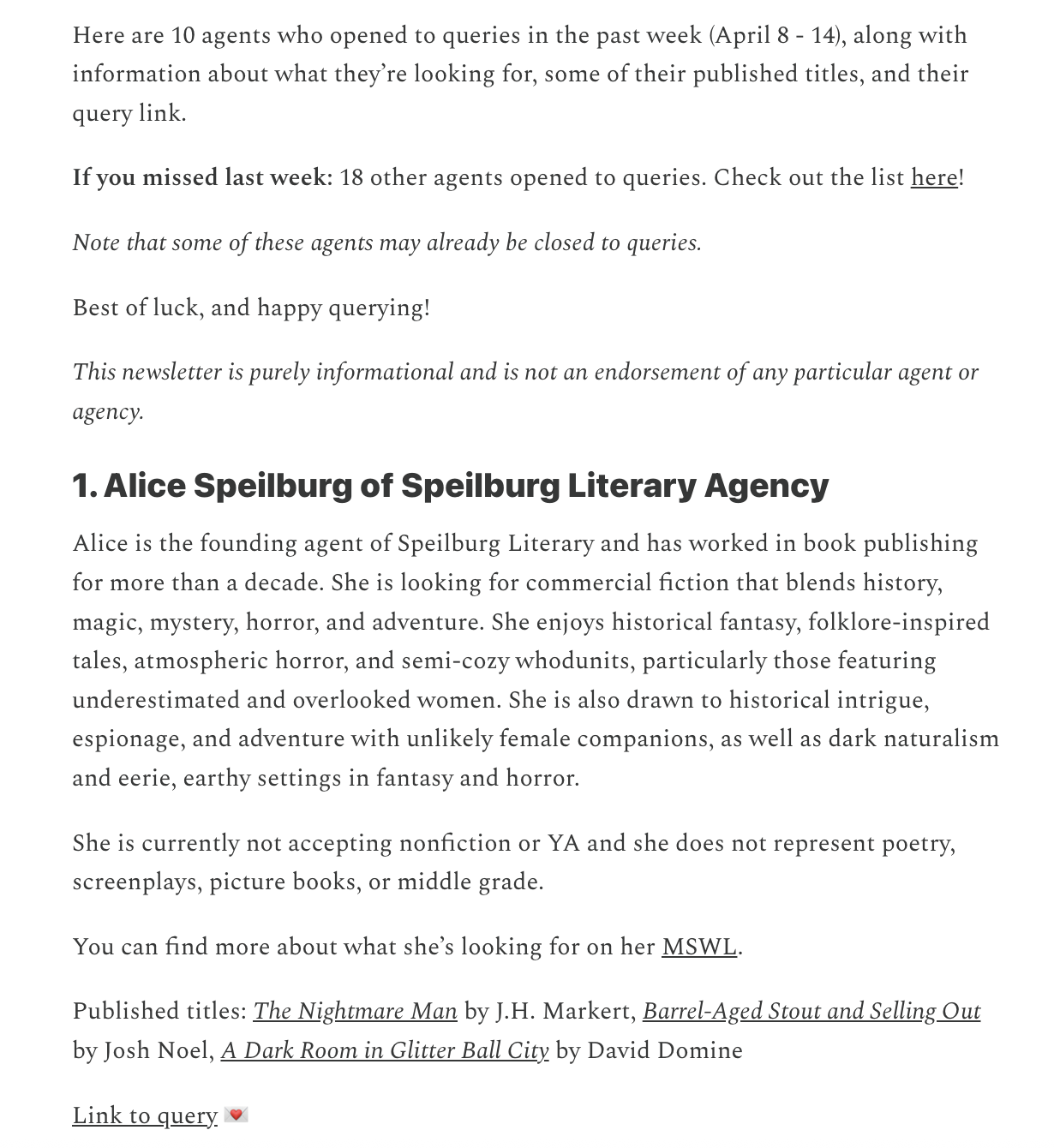 Agent Alert newsletter preview